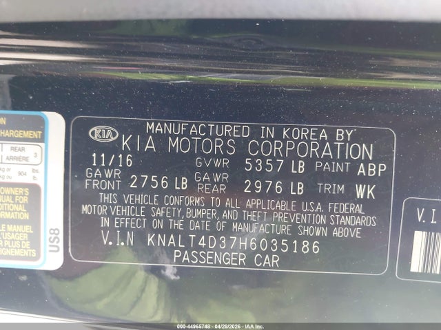 Продаж на аукціоні авто 2017 Kia K900 Premium 3.8l, vin: KNALT4D37H6035186, номер лоту: 44965748