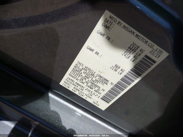 1N4BL4BWXKC205521 Nissan Altima 2.5 S