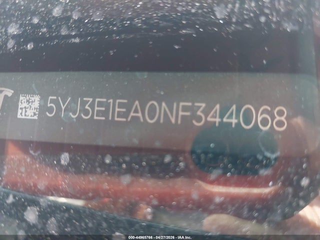 Продаж на аукціоні авто 2022 Tesla Model 3 Rear-wheel Drive, vin: 5YJ3E1EA0NF344068, номер лоту: 44965766