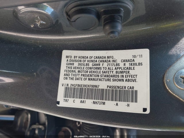 Продажа на аукционе авто 2012 Honda Civic Si, vin: 2HGFB6E59CH700967, номер лота: 44965771