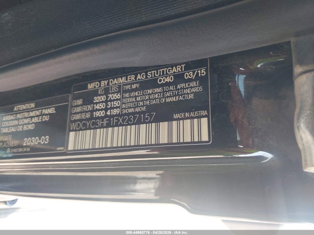 2015 Mercedes-benz G 550 4matic მანქანა იყიდება აუქციონზე, vin: WDCYC3HF1FX237157, აუქციონის ნომერი: 44965776