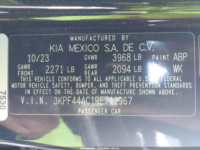 Aukcja sprzedaży 2024 Kia Forte Gt, vin: 3KPF44AC1RE711967, numer aukcji: 44965894