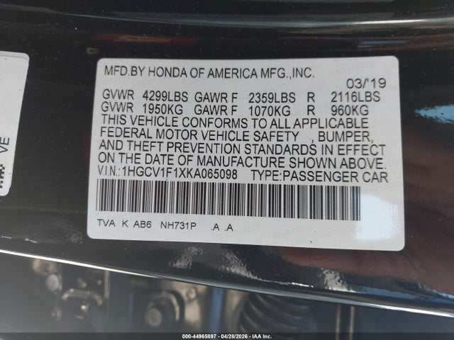 1HGCV1F1XKA065098 Honda ACCORD LX