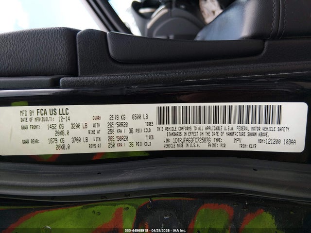 Aukcja sprzedaży 2015 Jeep Grand Cherokee Altitude, vin: 1C4RJFAG3FC725876, numer aukcji: 44965918