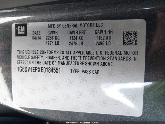 Aukcja sprzedaży 2014 Cadillac Cts-v, vin: 1G6DV1EPXE0184551, numer aukcji: 44966057
