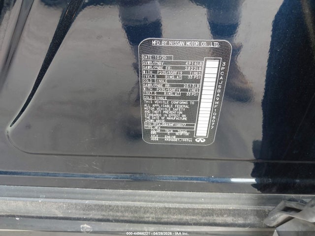 Aukcja sprzedaży 2021 Infiniti Qx50 Luxe, vin: 3PCAJ5BA9MF108077, numer aukcji: 44966221