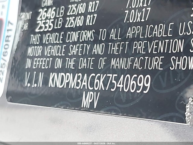 KIA Sportage Lx 2019 KNDPM3AC6K7540699 Image 9