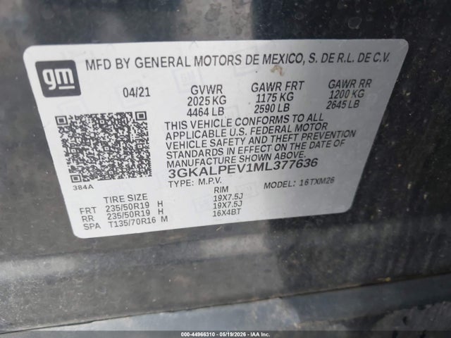2021 Gmc Terrain Fwd Slt მანქანა იყიდება აუქციონზე, vin: 3GKALPEV1ML377636, აუქციონის ნომერი: 44966310