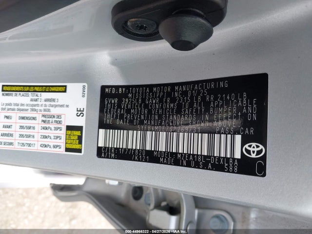 5YFB4MDE7SP269731 Toyota COROLLA LE
