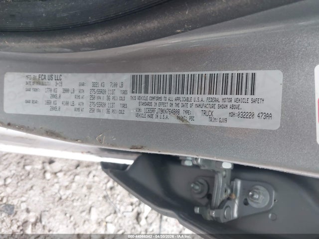 Продажа на аукционе авто 2019 Ram 1500 Laramie  4x4 5'7 Box, vin: 1C6SRFJT9KN764808, номер лота: 44966342