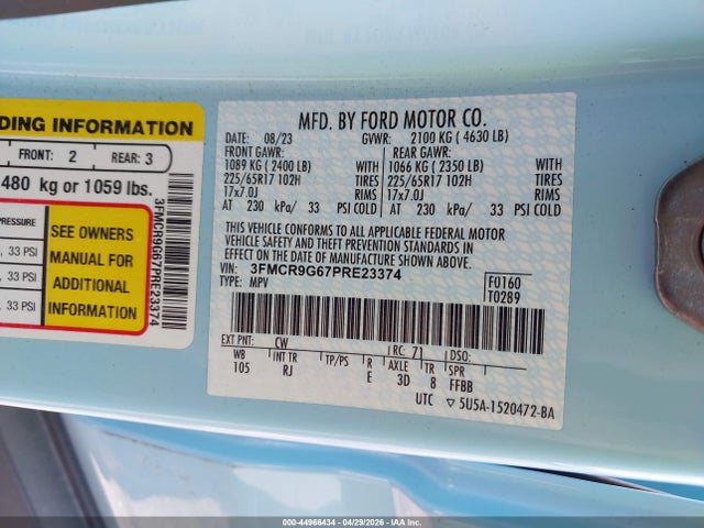 3FMCR9G67PRE23374 Ford Bronco Sport Heritage