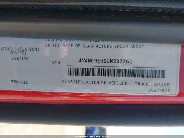 Продажа на аукционе авто 2020 Volvo Vnl, vin: 4V4NC9EH9LN237761, номер лота: 44966455