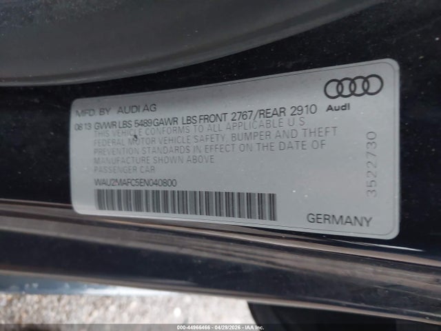 44966466 :رقم المزاد ، WAU2MAFC5EN040800 vin ، 2014 Audi A7 3.0 Tdi Premium Plus مزاد بيع