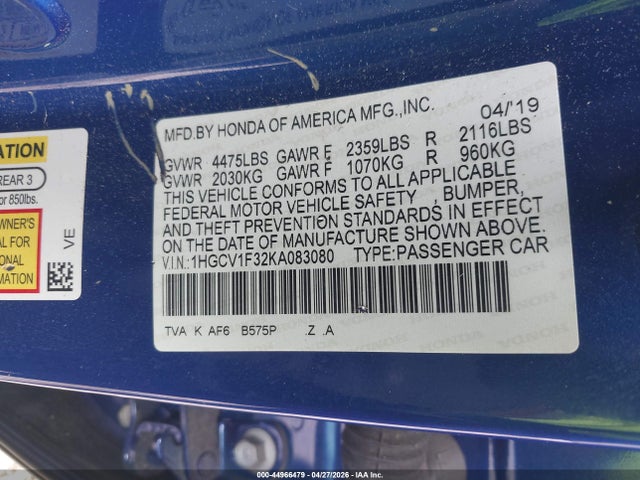 1HGCV1F32KA083080 Honda Accord Sport