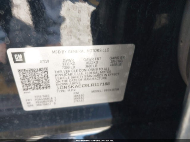 1GNSKAEC9LR117188 Chevrolet Tahoe 4wd Ls