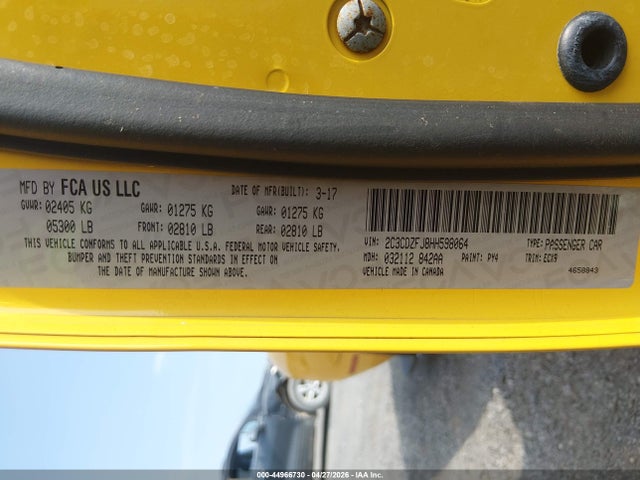 Продажа на аукционе авто 2017 Dodge Challenger R/t Scat Pack, vin: 2C3CDZFJ8HH598064, номер лота: 44966730