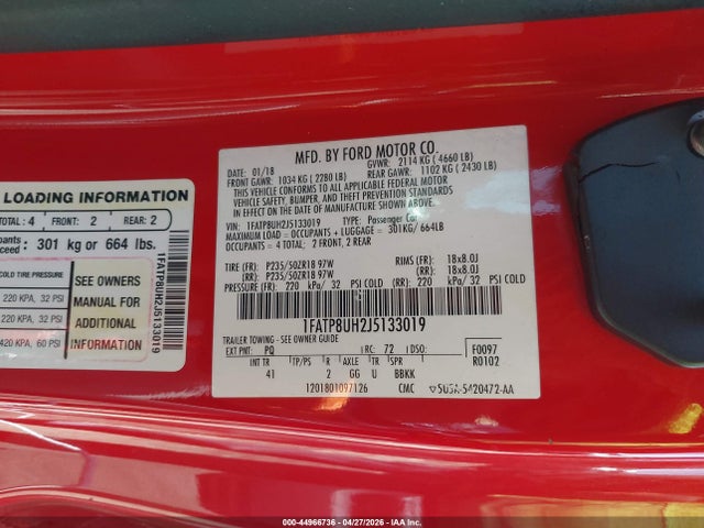 Ford Mustang Ecoboost Premium 2018 1FATP8UH2J5133019 Image 9