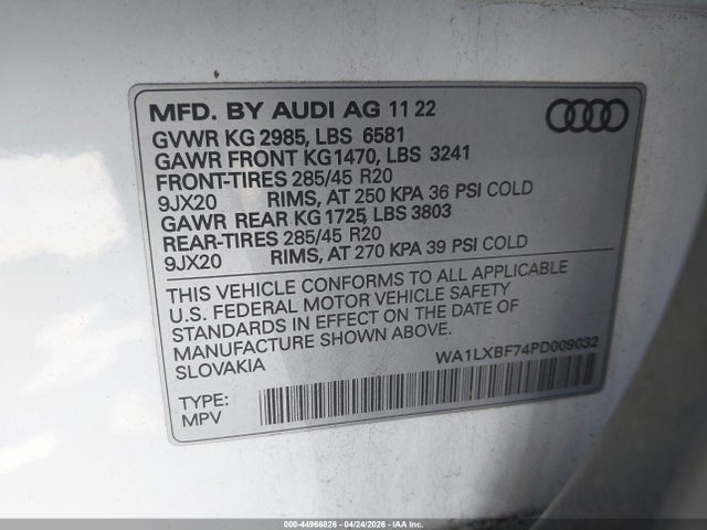 WA1LXBF74PD009032 Audi Q7 Premium Plus 55 Tfsi Quattro Tiptronic