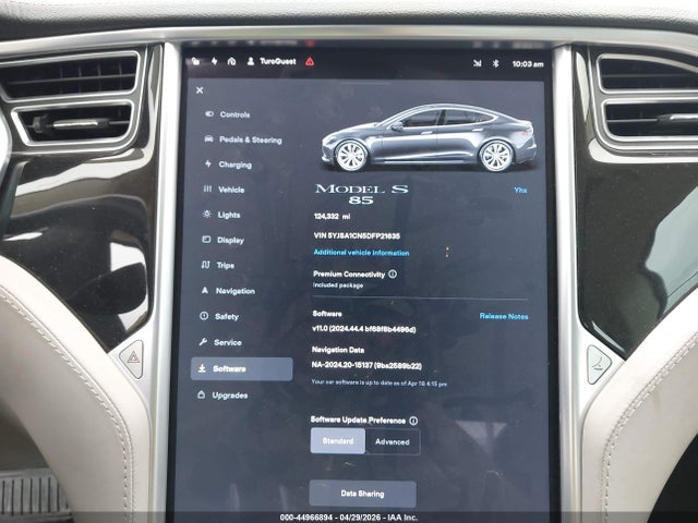 44966894 :رقم المزاد ، 5YJSA1CN5DFP21635 vin ، 2013 Tesla Model S مزاد بيع