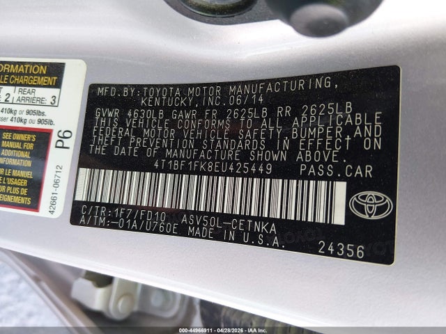 Aukcja sprzedaży 2014 Toyota Camry Le, vin: 4T1BF1FK8EU425449, numer aukcji: 44966911