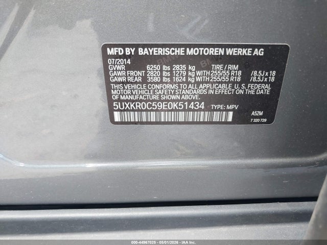 Продаж на аукціоні авто 2014 Bmw X5 Xdrive35i, vin: 5UXKR0C59E0K51434, номер лоту: 44967025