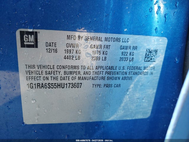 Chevrolet VOLT LT 2017 1G1RA6S55HU173607 Image 9