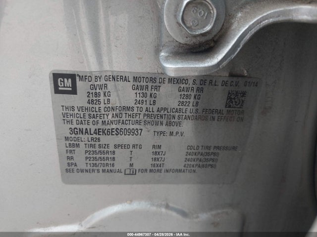 3GNAL4EK6ES609937 Chevrolet Captiva Sport Ltz