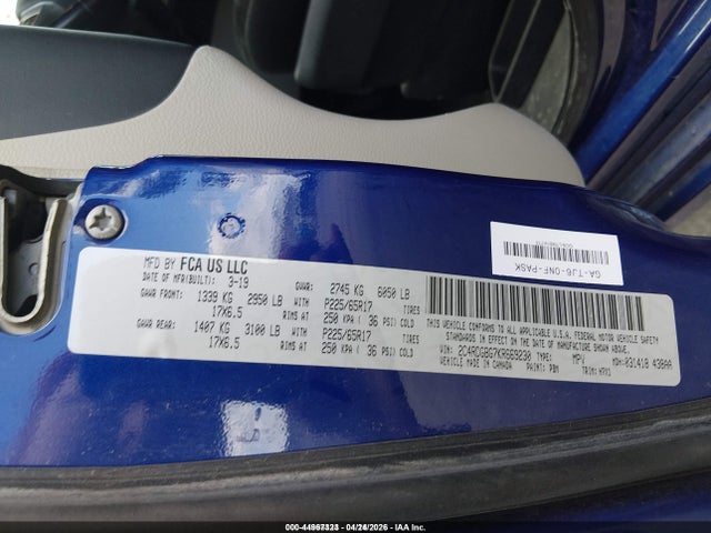 Продажа на аукционе авто 2019 Dodge Grand Caravan Se, vin: 2C4RDGBG7KR669230, номер лота: 44967323