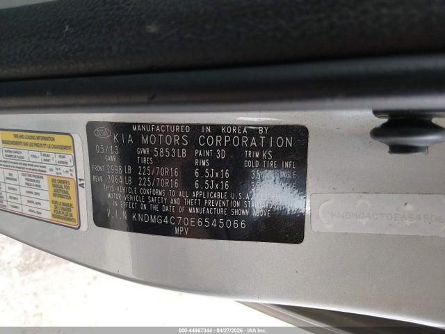 KNDMG4C70E6545066 KIA SEDONA LX