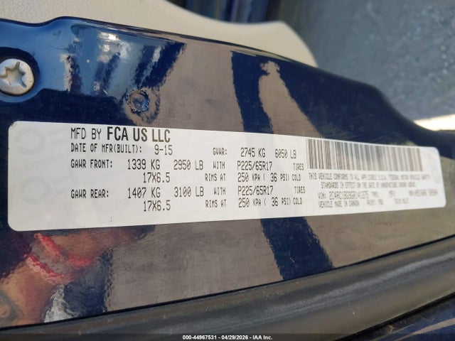 44967531 :رقم المزاد ، 2C4RC1BG9GR141275 vin ، 2016 Chrysler Town & Country Touring مزاد بيع