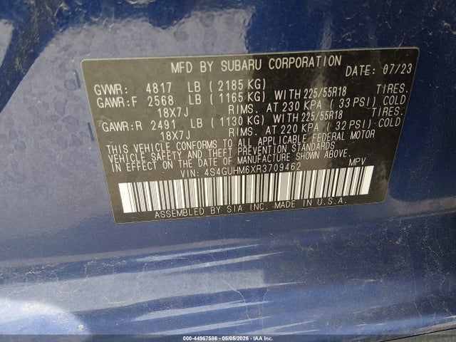 Auction sale of the 2024 Subaru Crosstrek Limited, vin: 4S4GUHM6XR3709462, lot number: 44967586