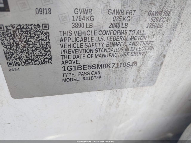 Chevrolet CRUZE LT 2019 1G1BE5SM8K7110644 Image 9
