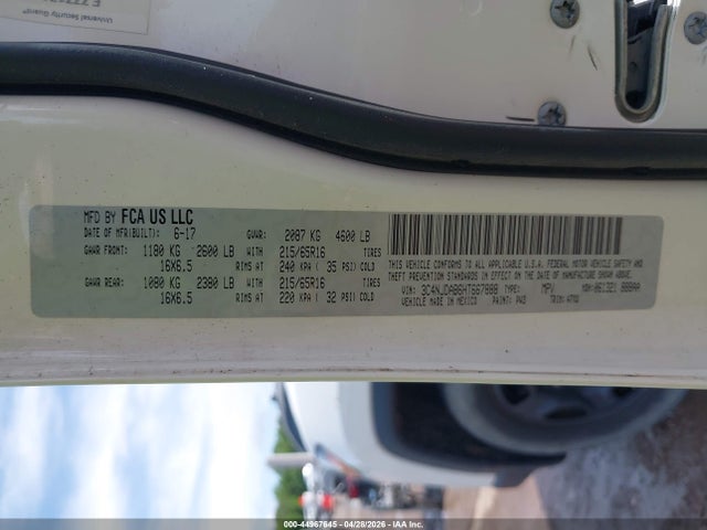 Aukcja sprzedaży 2017 Jeep New Compass Sport 4x4, vin: 3C4NJDAB6HT667888, numer aukcji: 44967645