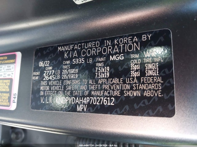 Продаж на аукціоні авто 2023 Kia Sportage Plug-in Hybrid X-line, vin: KNDPYDAH4P7027612, номер лоту: 44967730
