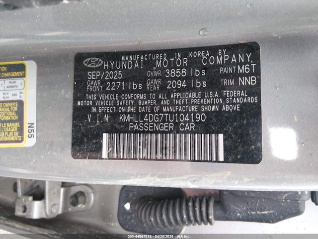 Aukcja sprzedaży 2026 Hyundai Elantra Se, vin: KMHLL4DG7TU104190, numer aukcji: 44967818