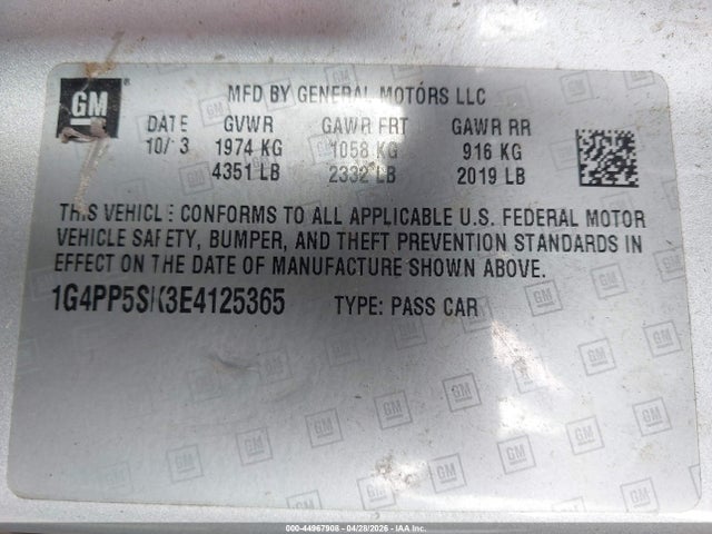 1G4PP5SK3E4125365 Buick Verano