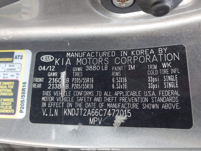 Aukcja sprzedaży 2012 Kia Soul +, vin: KNDJT2A66C7472015, numer aukcji: 44967926