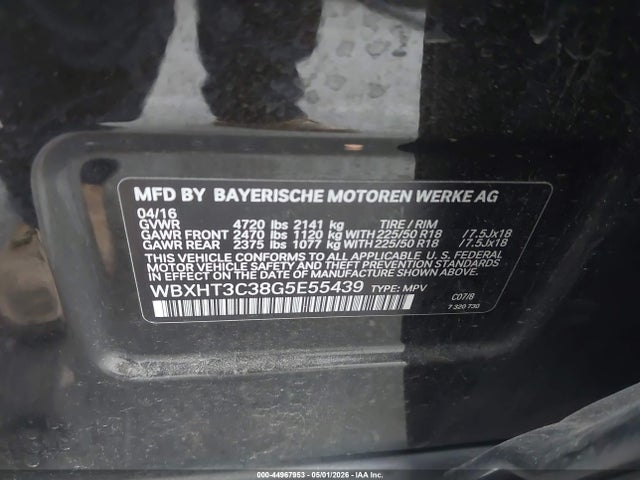 Продажа на аукционе авто 2016 Bmw X1 Xdrive28i, vin: WBXHT3C38G5E55439, номер лота: 44967953
