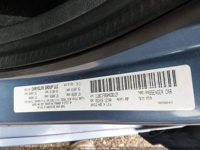 Продажа на аукционе авто 2011 Chrysler 200 Touring, vin: 1C3BC1FB5BN536127, номер лота: 44967966