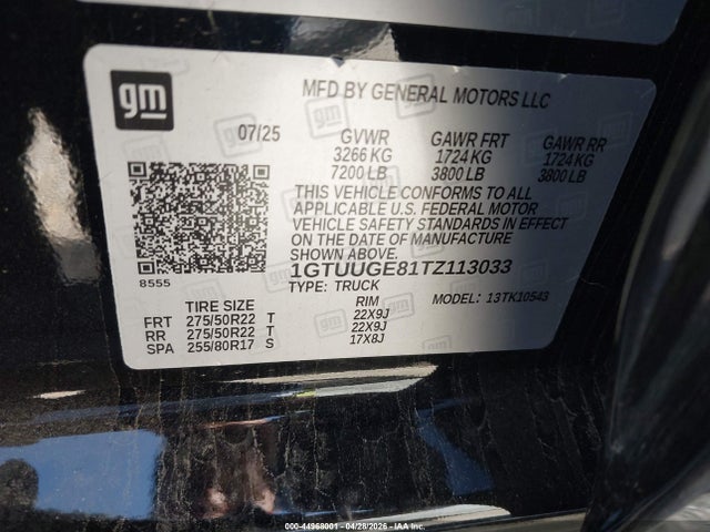1GTUUGE81TZ113033 GMC SIERRA 1500
