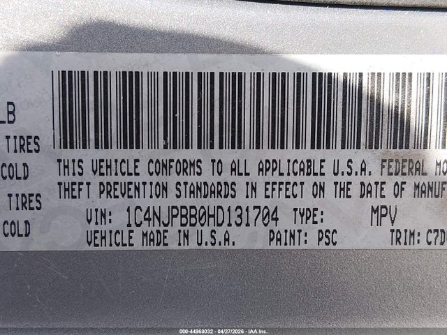 Продажа на аукционе авто 2017 Jeep Patriot Sport Fwd, vin: 1C4NJPBB0HD131704, номер лота: 44968032