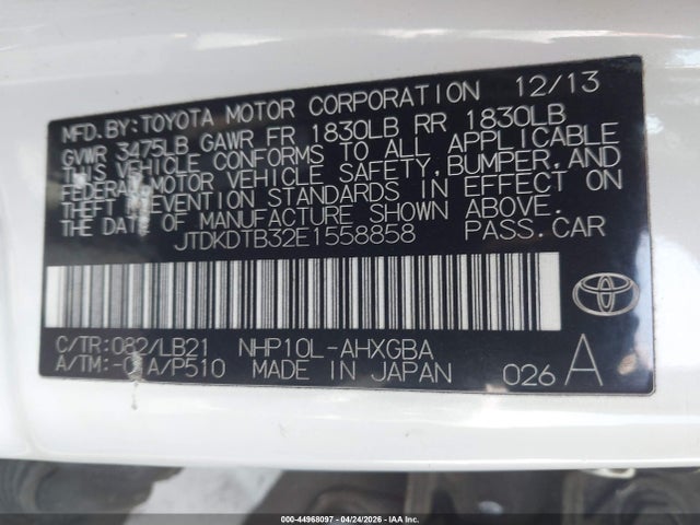 Toyota Prius C Four/one/three/two 2014 JTDKDTB32E1558858 Image 9