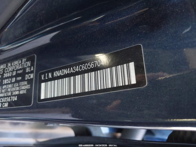 Aukcja sprzedaży 2012 Kia Rio Ex, vin: KNADN4A34C6056704, numer aukcji: 44968099