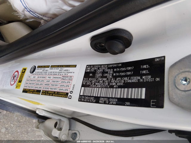 2019 Toyota 4runner Sr5 Premium მანქანა იყიდება აუქციონზე, vin: JTEBU5JR8K5707114, აუქციონის ნომერი: 44968163