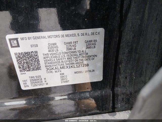 3GKALMEX1KL127259 GMC Terrain Sle