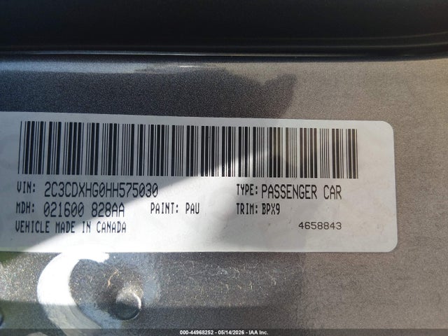 Продаж на аукціоні авто 2017 Dodge Charger Sxt Rwd, vin: 2C3CDXHG0HH575030, номер лоту: 44968252