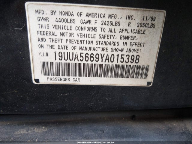 Продажа на аукционе авто 2000 Acura Tl 3.2, vin: 19UUA5669YA015398, номер лота: 44968276