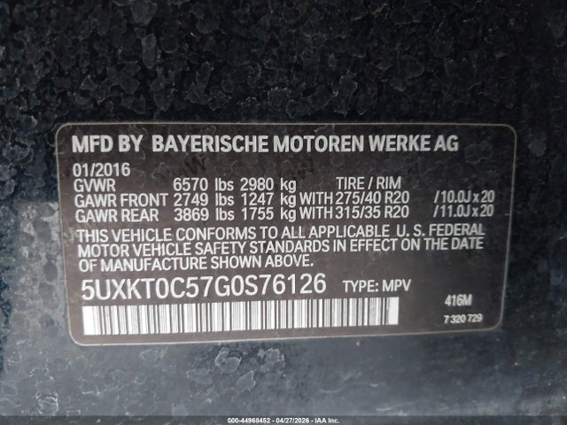 5UXKT0C57G0S76126 BMW X5 Edrive Xdrive40e