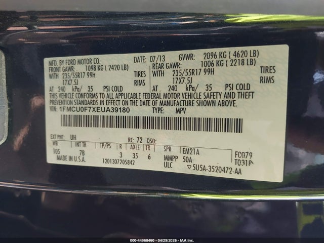 1FMCU0F7XEUA39180 Ford ESCAPE S