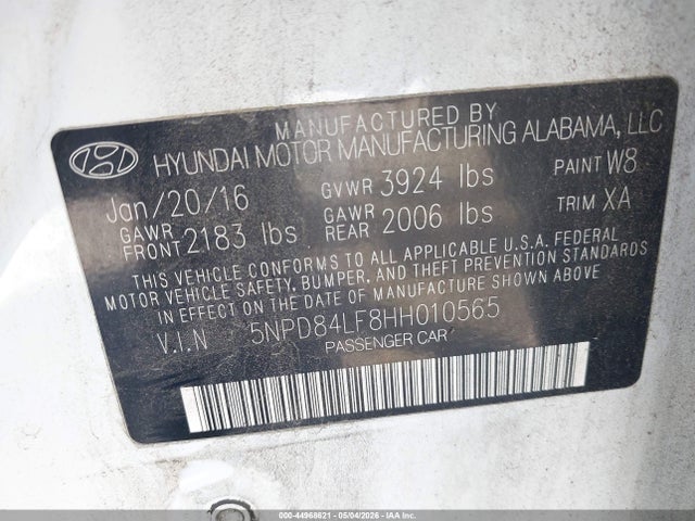 Продаж на аукціоні авто 2017 Hyundai Elantra Se, vin: 5NPD84LF8HH010565, номер лоту: 44968621